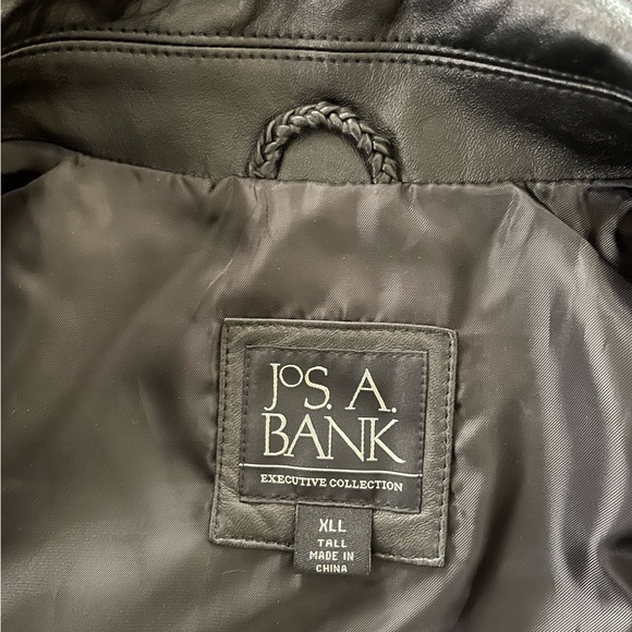 Jos A Bank Executive Collection mens XL TALL black Leather Jacket - Picture 4 of 16